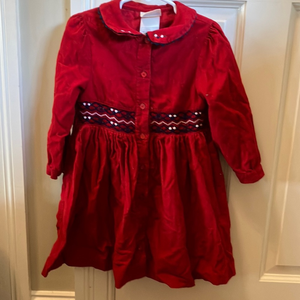 Laura Ashley Red Corduroy Dress